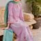 Dhanak 3pc Embroidered Dress with Printed Wool Shawl