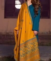 ASLING 3PC Dhanak Suit with Printed Soft Wool Shawl