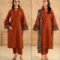 Dhanak 3PC Fancy Dress with Printed Soft Wool Shawl
