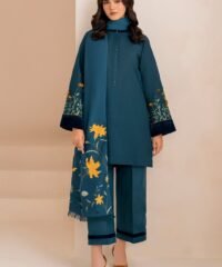 BAROQUE 3PC Dhanak Embroidered Fabric