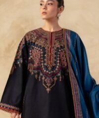 3PC Fancy Linen Suit with Printed Soft Wool Shawl