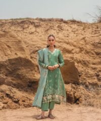 3PC Dhanak Embroidered Suit with Printed Wool Shawl