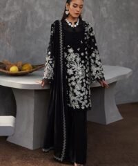 Cross Stitch 3PC Dhanak embroidered suit comes with a beautifully embroidered front, sleeves, and daman, paired with a plain trouser and an embroidered Dhanak shawl. Perfect for a cozy and elegant winter look!