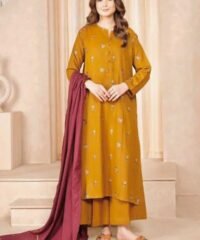 Baroque 3PC Unstitched Dhanak Embroidered Suit