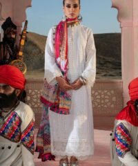 Dhanak 3PC Embroidered Suit with Printed Wool Shawl