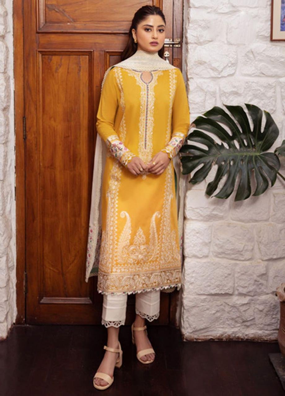 Elan 3PC Fancy Dhanak Embroidered Suit