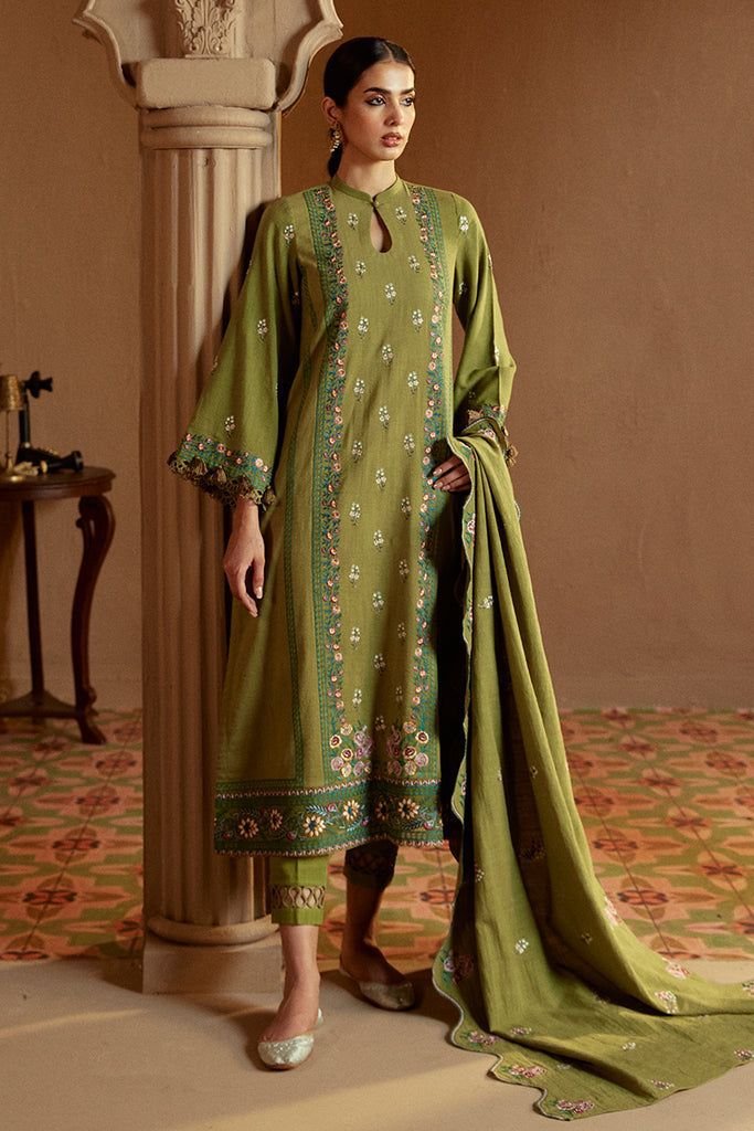 Green Oasis - 3PC Dhanak Embroidered Suit