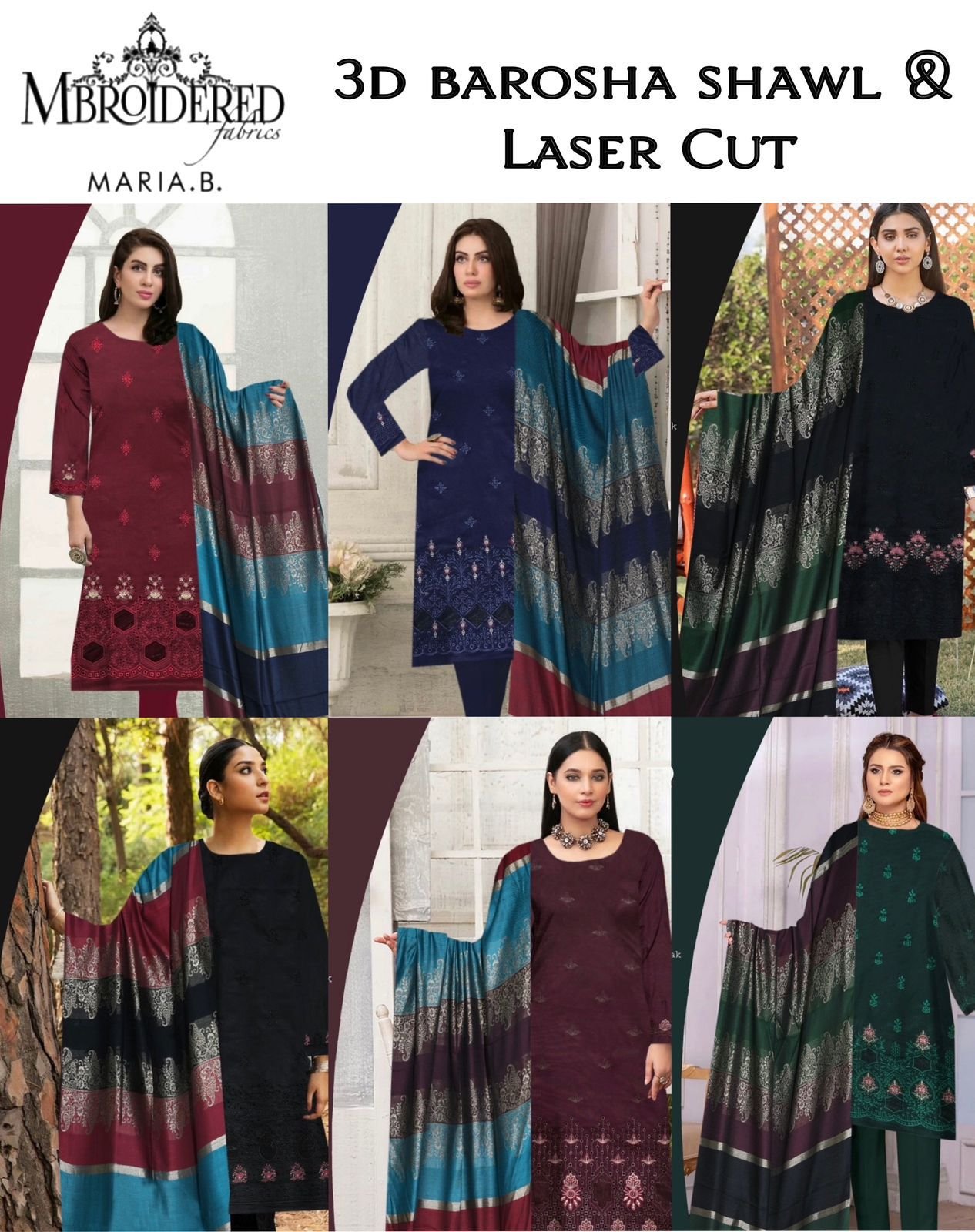 3PC Dhanak Suit with 3D Barosha Print Shawl