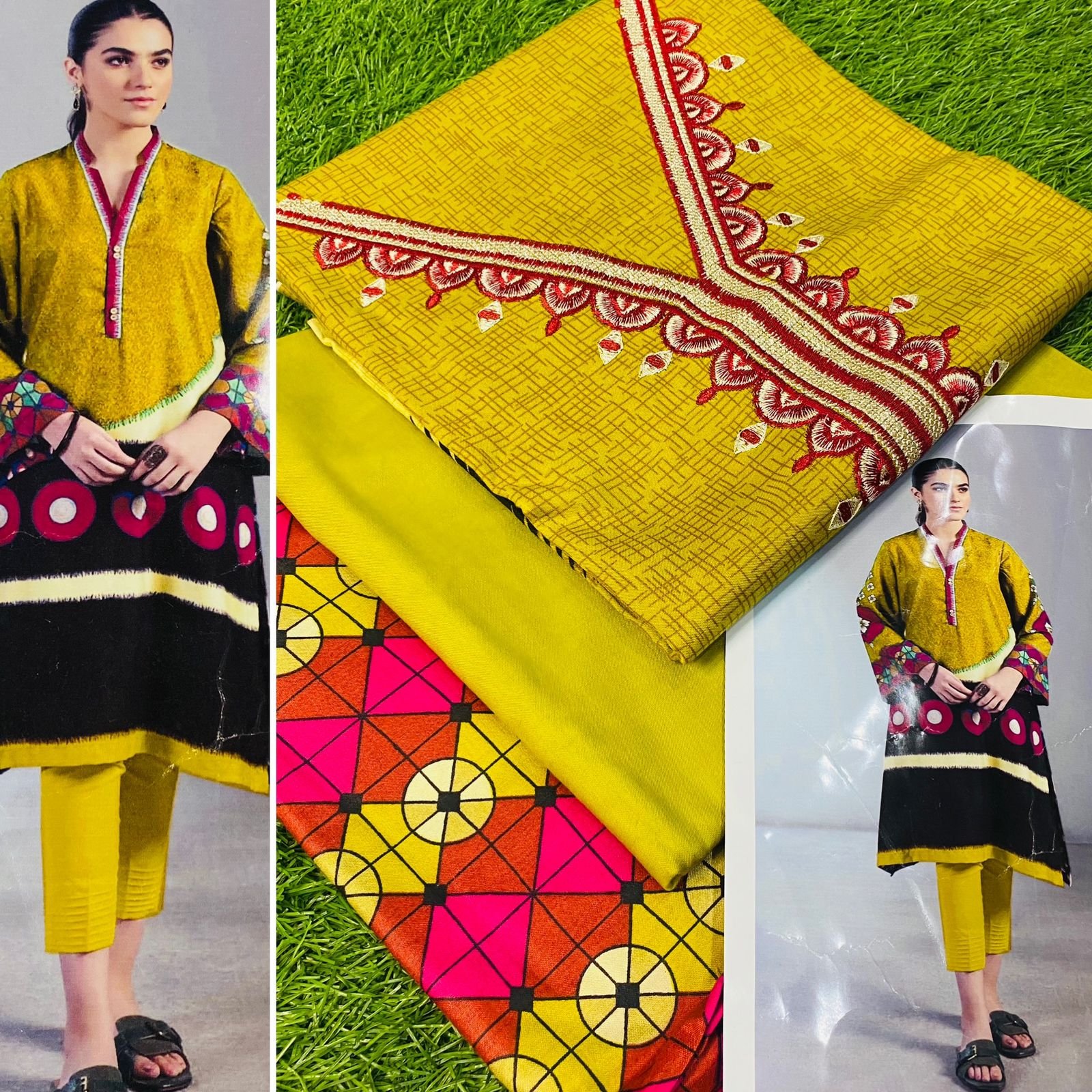 SAPPHIRE 3pc Linen Embroidered Suit