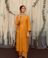 3PC Embroidered Lawn Dress with Printed Tarkashi Monark Dupatta